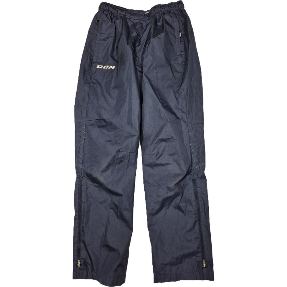 CCM 88 Hockey Warm Up Wind Pants Athletic Pants Navy Blue Lining Mens S Small